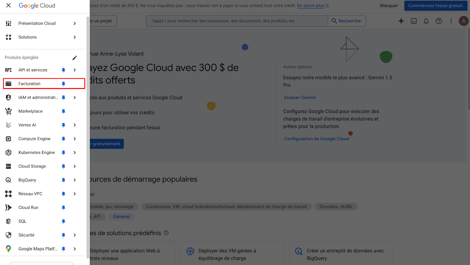Compte de facturation Google Cloud pour reCAPTCHA
